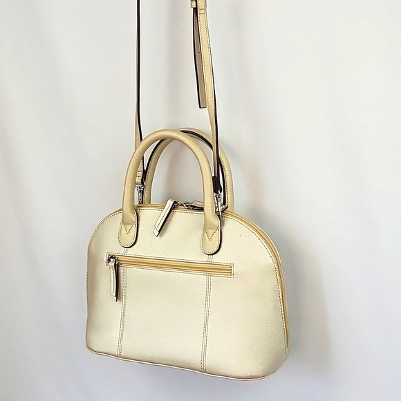 Tignanello Saffiano Leather Domed Satchel Champagne - Picture 7 of 16